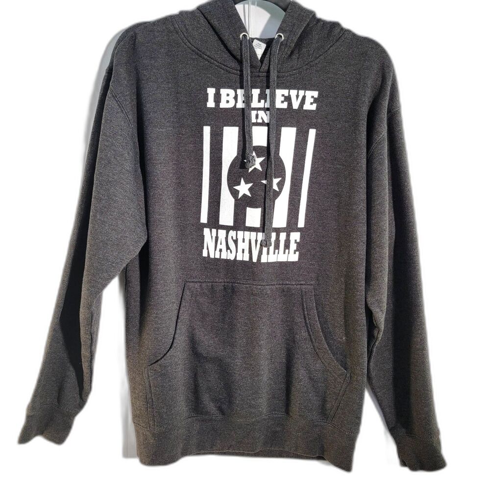 Independent Black Cotton Blend Hoodie I Believe In Nashville Men's Size M